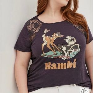 NWT Torrid 3X Disney Bambi Hi Lo Lace Swing Top